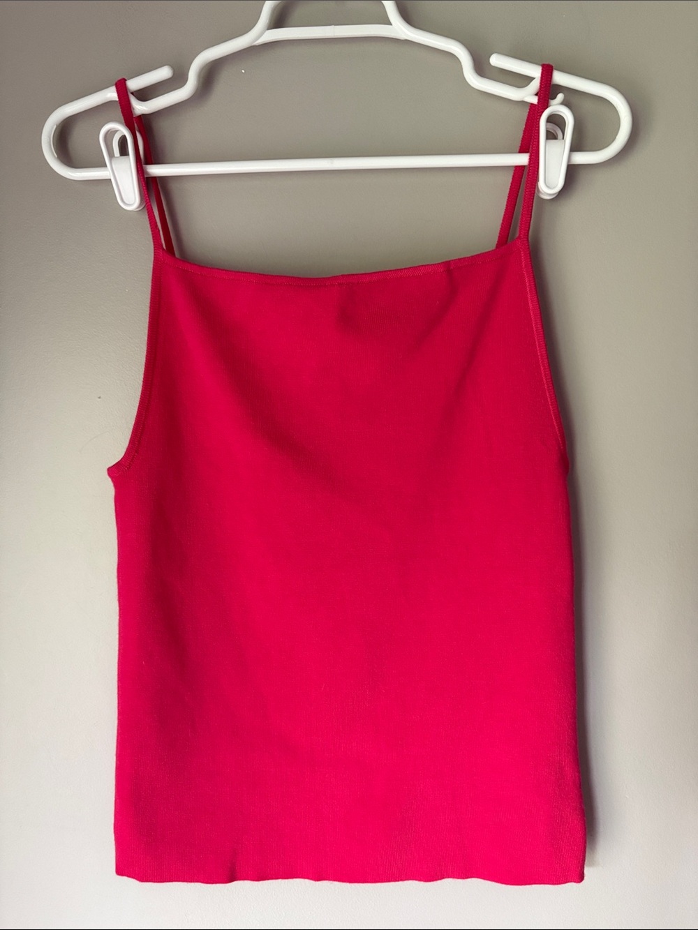 Anthropologie Women’s Raspberry Pink Sweater Knit Square Neck Tank
